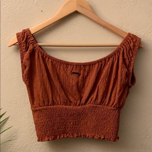 Billabong Off The Shoulder Crop Top, Burnt Orange - Picture 3 of 5